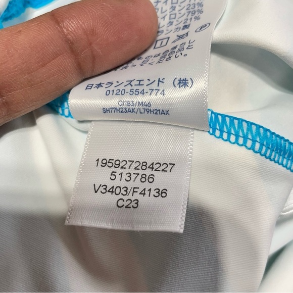 LANDS' END Pink and Blue Size 10 Chlorine Resistant High Neck Tankini Swim Top - Picture 10 of 12